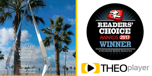 THEOplayer wins the Streaming Media Global Readers Choice Awards